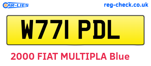 W771PDL are the vehicle registration plates.