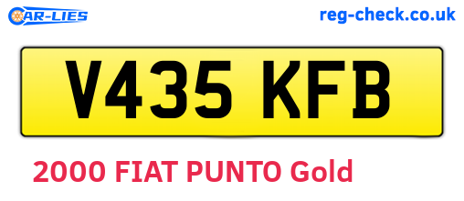 V435KFB are the vehicle registration plates.