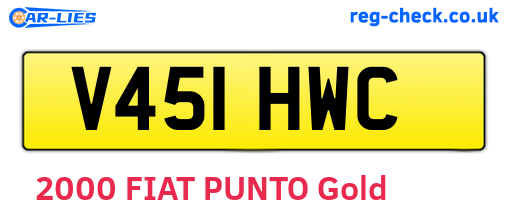 V451HWC are the vehicle registration plates.