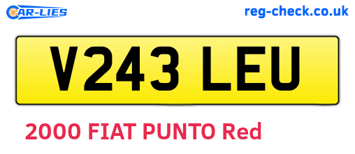 V243LEU are the vehicle registration plates.