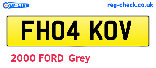 FH04KOV are the vehicle registration plates.