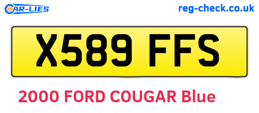 X589FFS are the vehicle registration plates.