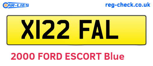 X122FAL are the vehicle registration plates.
