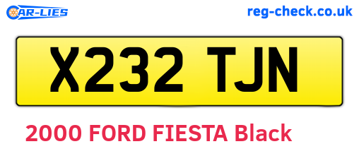 X232TJN are the vehicle registration plates.