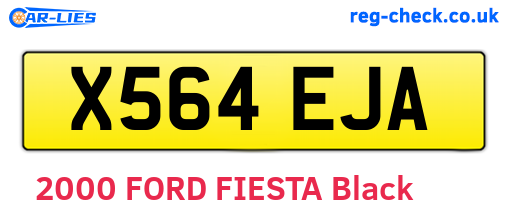 X564EJA are the vehicle registration plates.