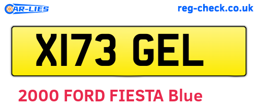 X173GEL are the vehicle registration plates.