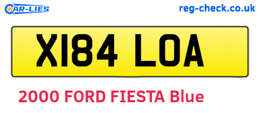 X184LOA are the vehicle registration plates.