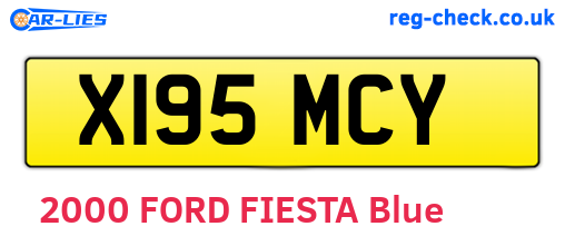 X195MCY are the vehicle registration plates.