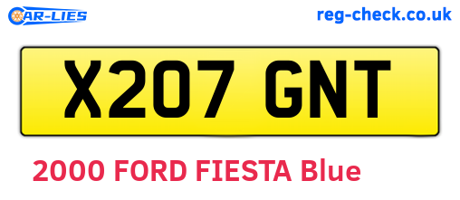 X207GNT are the vehicle registration plates.