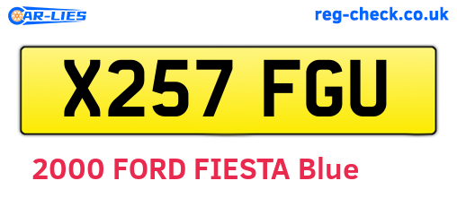 X257FGU are the vehicle registration plates.