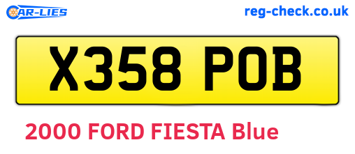 X358POB are the vehicle registration plates.