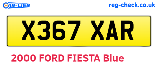 X367XAR are the vehicle registration plates.