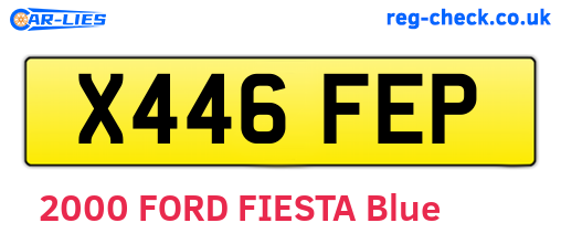X446FEP are the vehicle registration plates.