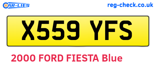 X559YFS are the vehicle registration plates.
