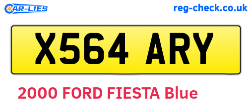 X564ARY are the vehicle registration plates.