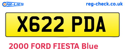 X622PDA are the vehicle registration plates.