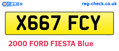 X667FCY are the vehicle registration plates.