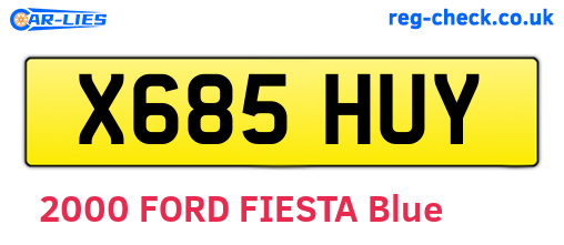 X685HUY are the vehicle registration plates.