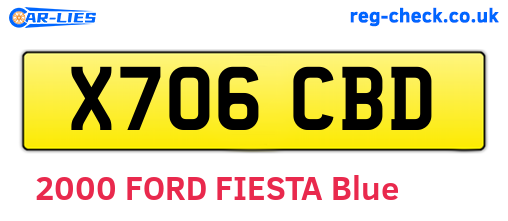 X706CBD are the vehicle registration plates.