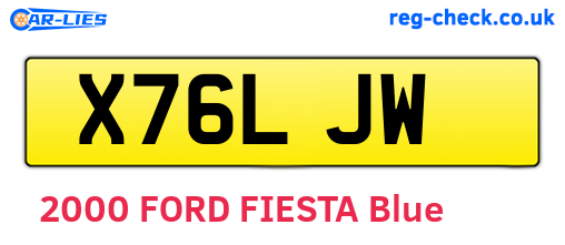 X76LJW are the vehicle registration plates.