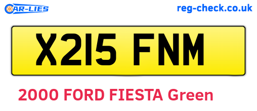 X215FNM are the vehicle registration plates.