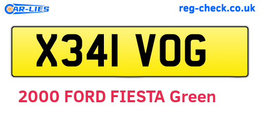 X341VOG are the vehicle registration plates.