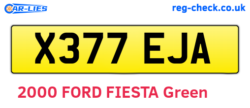 X377EJA are the vehicle registration plates.