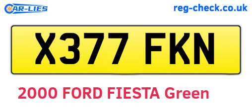 X377FKN are the vehicle registration plates.