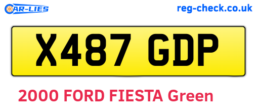 X487GDP are the vehicle registration plates.