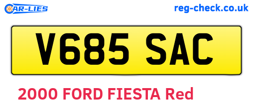 V685SAC are the vehicle registration plates.