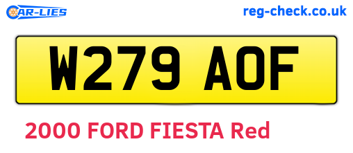 W279AOF are the vehicle registration plates.