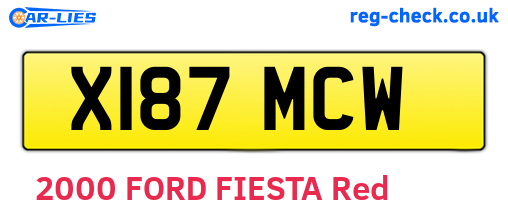 X187MCW are the vehicle registration plates.