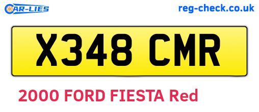 X348CMR are the vehicle registration plates.