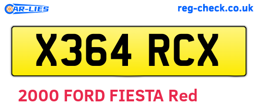 X364RCX are the vehicle registration plates.