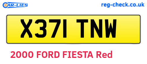 X371TNW are the vehicle registration plates.