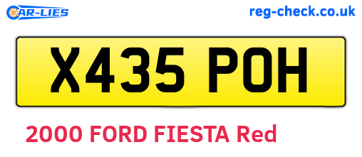 X435POH are the vehicle registration plates.