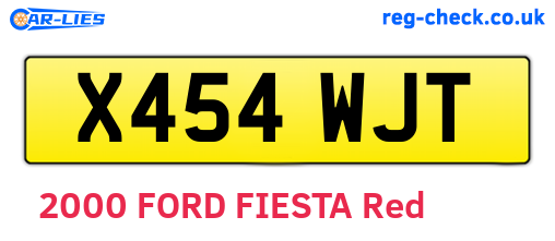 X454WJT are the vehicle registration plates.