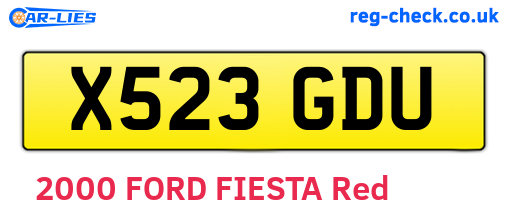 X523GDU are the vehicle registration plates.