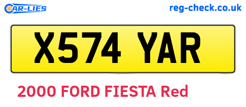 X574YAR are the vehicle registration plates.