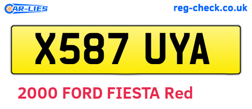 X587UYA are the vehicle registration plates.