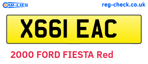 X661EAC are the vehicle registration plates.
