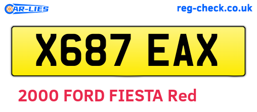 X687EAX are the vehicle registration plates.