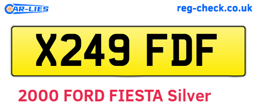 X249FDF are the vehicle registration plates.