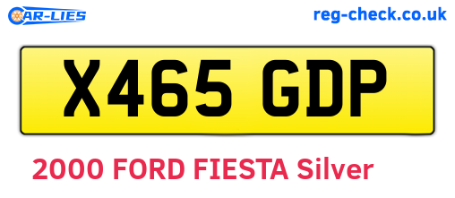 X465GDP are the vehicle registration plates.
