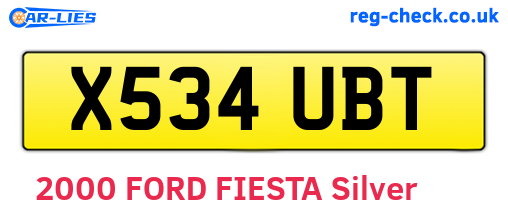 X534UBT are the vehicle registration plates.