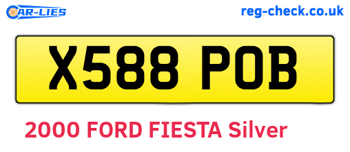 X588POB are the vehicle registration plates.
