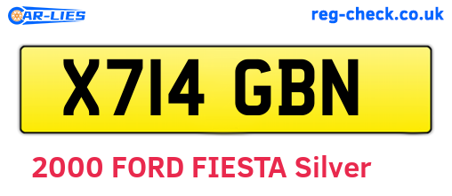 X714GBN are the vehicle registration plates.