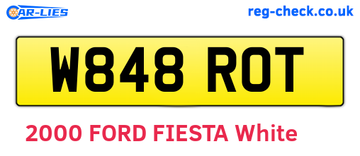 W848ROT are the vehicle registration plates.