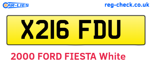 X216FDU are the vehicle registration plates.