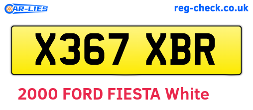 X367XBR are the vehicle registration plates.